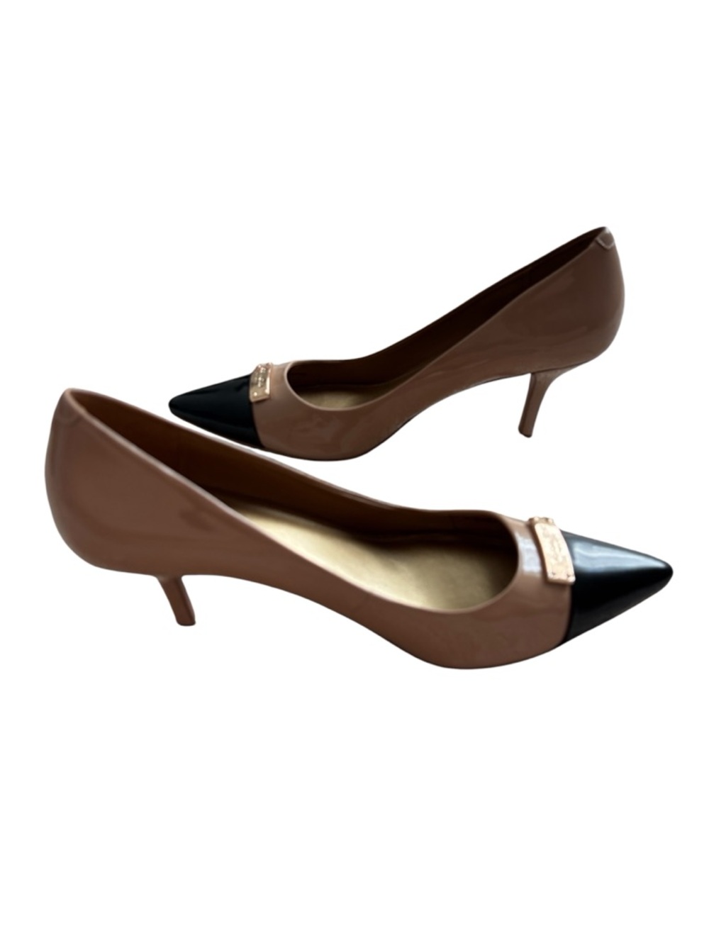 Coach Two-Tone Nude and Black Pointed-Toe Pumps sz 9.5 B - Picture 6 of 8